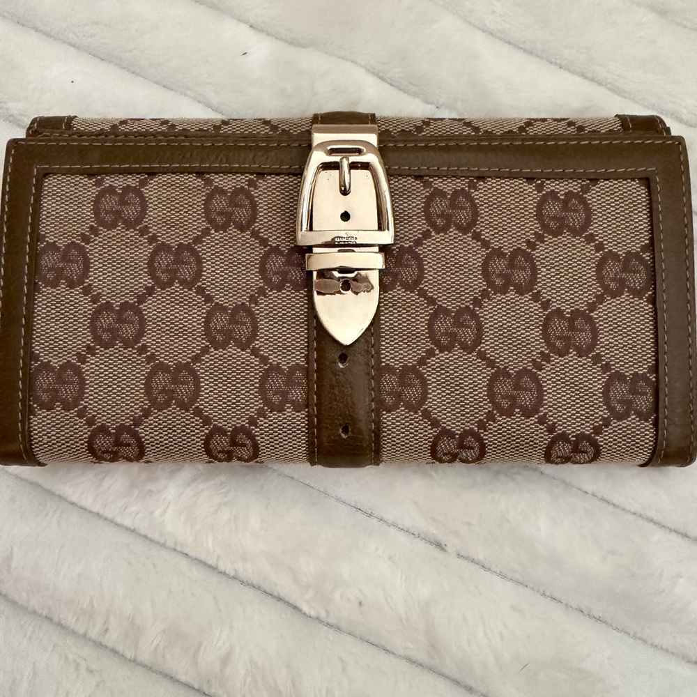 Vintage Gucci GG Canvas Jackie Continental Wallet
